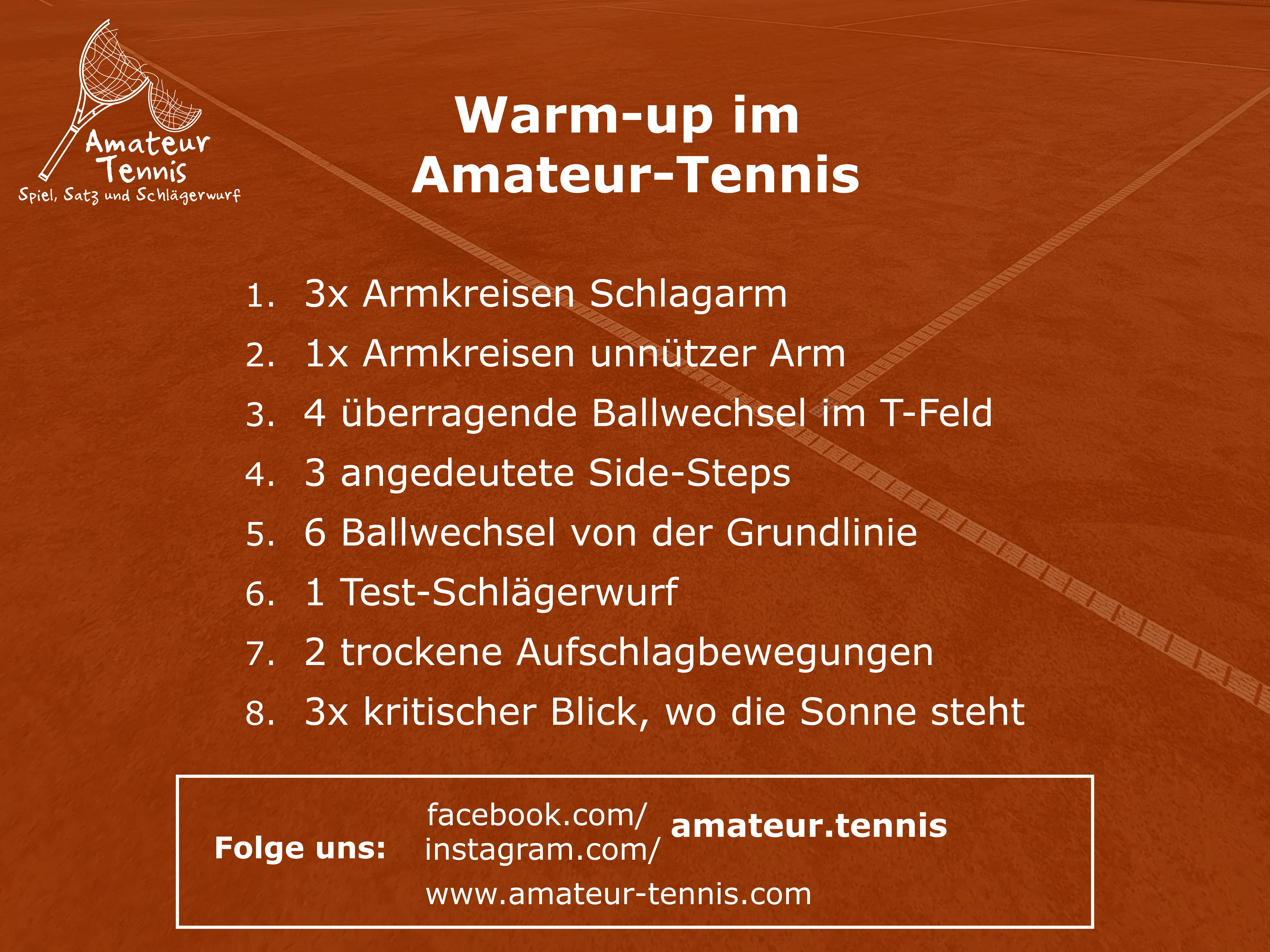 Warm-up im Amateur-Tennis